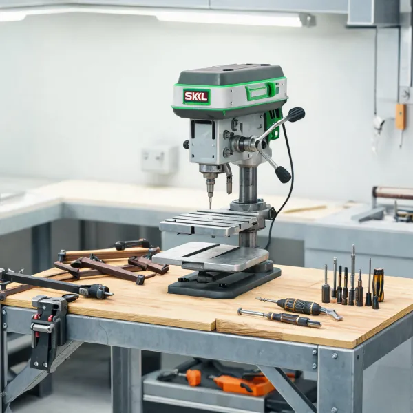 Workshop drill press and hand tools